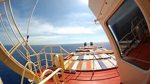 All aboard Madrid Maersk, the first new-generation Triple-E released this year. Able to carry 20,568 TEUs, she runs 35% more efficiently than the standard E-class. | Maersk