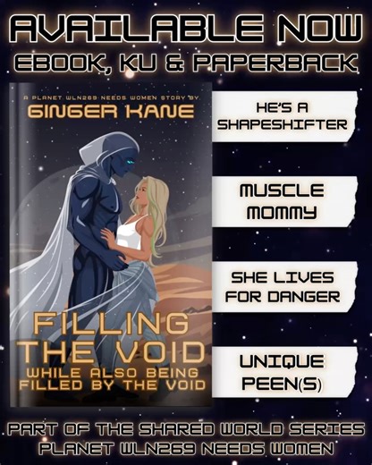 Dallas Jarvis ☆ Bookstagram on Instagram: "📚 ARC Book Review 📚 🪐🖤 Filling the Void While Also Getting Filled by the Void 🖤🪐 by Ginger Kane @gingerkaned ⭐️⭐️⭐️⭐️ Available Now: https://a.co/d/01juauBb Also available on KU! Filling the Void While Also Being Filled by the Void by Ginger Kane is an alien romance between a black hole-like alien and a very strong minded woman who is an auto mechanic! I enjoyed this story so much! I really liked how the first 50% of the book is just their letters