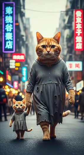 The Resilient Mama Cat and Her Joyful Kitten – A Journey of Love and Dreams 🐱❤️ #sadstory #sadcartoon #cat #cartoon #sad | Ai Cartoons