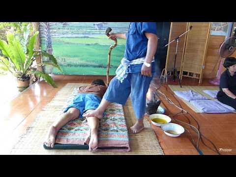 Traditional Lanna-style hot oil massage at Ban Rai Kong Khing village, Chiang Mai