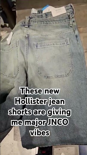 The new Hollister jean shorts are giving me JNCO vibes.#hollister #jnco #fashion #90s #baggy