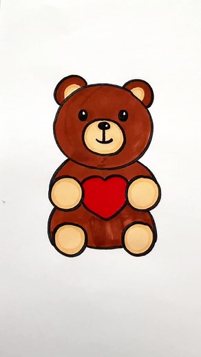 Simple and Cute Bear Drawing Tutorial for Kids - Learn to Draw Together