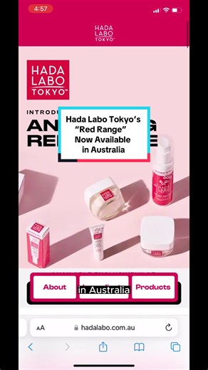Hada Labo Tokyo's Red Range Now in Australia