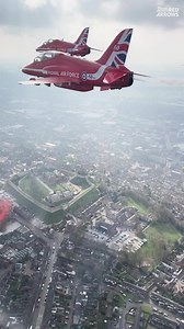 362K views · 5.7K reactions | Soaring over Lincoln - awesome air-to-air footage of the Red Arrows’ Hawks being joined by a classic Folland Gnat jet to help launch the Royal Air Force Aerobatic Team’s 60th display season. #RedArrows #Lincoln | RAF Red Arrows | Facebook