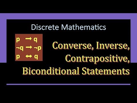 Converse, Inverse, Contrapositive, Biconditional Statements | Discrete Mathematics