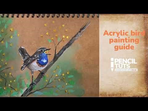 Acrylic bird painting guide.