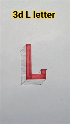 ✨3D Letter L drawing | ❤️Lovers special alphabet art | #shorts #viral #trend #yt #3d #art