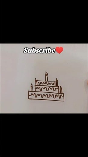 Beautiful Cake Drawing | Easy & Simple Art Tutorial 🎨 #CakeDrawing #DrawingShorts #ViralDrawing