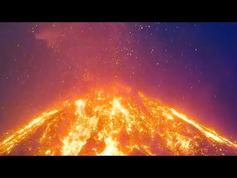 Raining Fire from the Sky - Surreal Explosion, Shockwave - Fuego Volcano, Guatemala (Feb 7 2026)