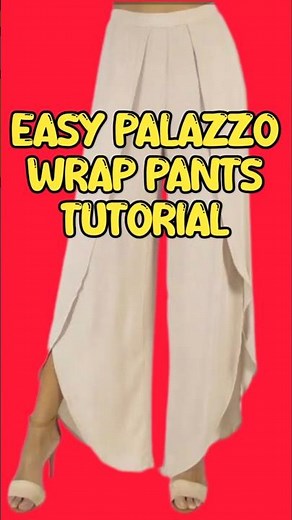Easy Palazzo Wrap Pants Tutorial#sewing #palazzopants #diyfashion#easysewing