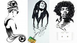 思い出の音源がアートに変身。「カセットテープ」で表現するアーティストたちのポートレイト