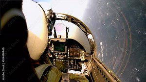 POV shots from the cockpit of a fighter plane.