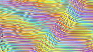 Looping abstract psychedelic wavy background for loop playback. 4k video. Wavy thin lines