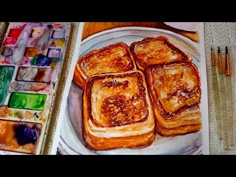 🍞 Paint with me || Food Art, 🎨RelaxingVlog: [Dutch French Toasts] 