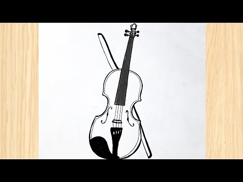 How to draw a violin 🎻 easy step by step || Violin drawing tutorial