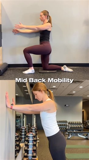 Feeling tight through your mid back? Let’s fix that. Your middle back, called the thoracic spine, is designed for rotation and side bending. But because many of us spend most of our day sitting or rounding forward, we often lose mobility into extension (think arching or opening through your upper back). When thoracic mobility is limited, movements like reaching overhead or rotating through your golf or tennis swing can start to feel stiff or restricted. Here are two of my favorite drills to help