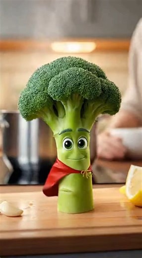 Meet Broccoli, the bold green hero 🦸‍♂️ of your plate! He’s not just a veggie, he’s your body’s best defense, loaded with Vitamin C and K to keep your bones strong and immunity unstoppable. 💪 Because sometimes, the toughest superheroes come in florets. 🌿 #TheWorldBites #HealthyEating #BroccoliPower #EatYourGreens #FoodAnimation | Theworldbites