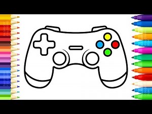 How to Draw Gamepad Controller - 3 Coloring Pages and Learn Colors for Kids