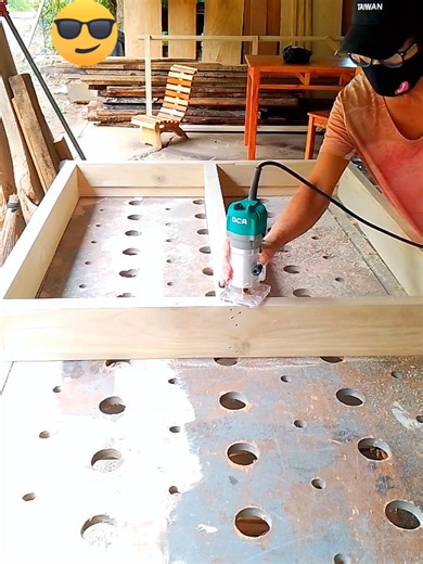 window jamb trimming with DCA trimmer👍💪 #dca @DCA Professional Power Tools #woodworking #carpentrywork #fyppp