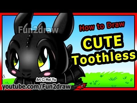 How to Draw Toothless - How to Train Your Dragon - Night Fury - Fun2draw Cartoons | Online Lessons