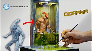 How to make alien in the laboratory nasa's Diorama | Epoxy esin | Polymer Clay