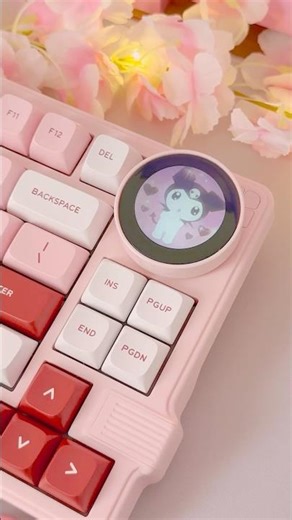 The cutest budget keyboard with a display ✨ #cutekeyboard #mechanicalkeyboard #vterk75 #whatgeek