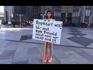 MILO MOIRE Artist protests naked at Cologne cathedral