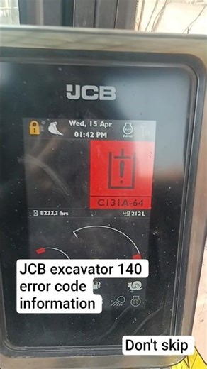 JCB excavator error code information #mr.cev #shorts #errorcode #jcb #excavator #machine #construc