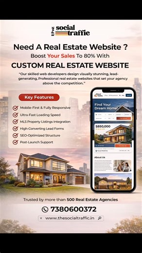 𝐓𝐡𝐞 𝐒𝐨𝐜𝐢𝐚𝐥 𝐓𝐫𝐚𝐟𝐟𝐢𝐜 on Instagram: "🚨 REAL ESTATE PROFESSIONALS — READ THIS 🚨 you’re losing buyers every single day. Your properties are premium. Your website should be too. We build HIGH-CONVERTING REAL ESTATE WEBSITES designed to turn property views into SERIOUS LEADS. ✅ Premium Property Display ✅ Fast, Mobile-First Design ✅ Lead-Generation Ready ✅ SEO-Optimized for Local Buyers real estate website design real estate website developer property website design website for builder