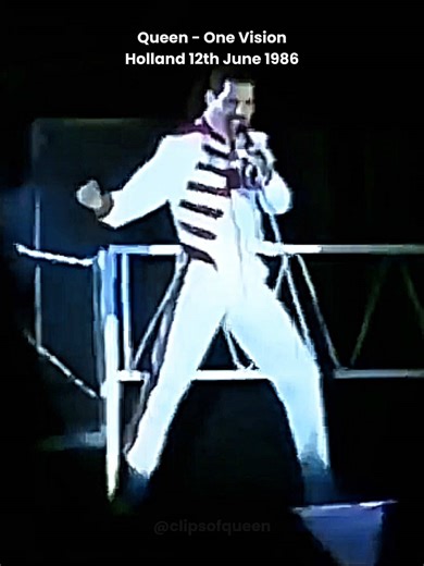 Queen - One Vision - 12th June 1986, Leiden, Holland #queenband #brianmay #freddiemercury #johndeacon #rogertaylor