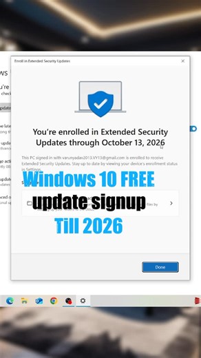 Hemant Pal | Tech Reels | Honest Reviews  on Instagram: "FREE Windows 10 Update till 2026  Windows10 end support, windows 10 extended security update, windows 10 ESU , FREE WINDOWS 10 Update , How to enroll ESU, windows 10 update After end of support , FREE ESU windows 10 enroll"