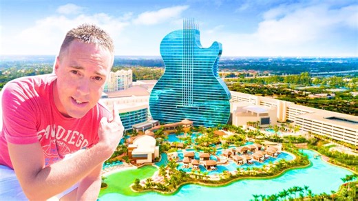 I stay in the world's only guitar shaped hotel!