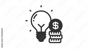 Animated money innovation with coin and hand sign. Suitable for finance, technology, blockchain, digital, connected, online, system, internet, big data, web, fintech, cyberspace and business