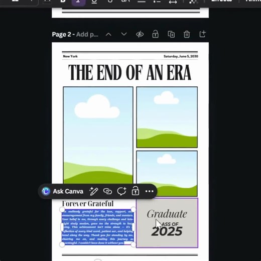 Graduation Newspaper Canva Template, Editable Senior Graduation 2025 Newspaper, Large Printable Grad Newspaper Design, End an Era Theme - Etsy