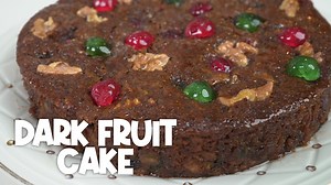 Try this festive fruit cake anytime of the year! The flavor just gets better and better as it sits in the fridge, so make sure to bake it ahead of time! INGREDIENTS: Set A: 1 1/2 cups raisins 1 1/2 cups glazed fruits 1 cup walnuts or pecans 3/4 cup cherries 1/2 cup brandy or rum Set B: 2 1/2 cups all-purpose flour 1 1/2 teaspoons baking powder 1 teaspoon baking soda 1 tablespoon cinnamon powder 1 teaspoon nutmeg powder 1 teaspoon allspice powder 1/4 teaspoon clove powder 1 teaspoon salt Set C: 2