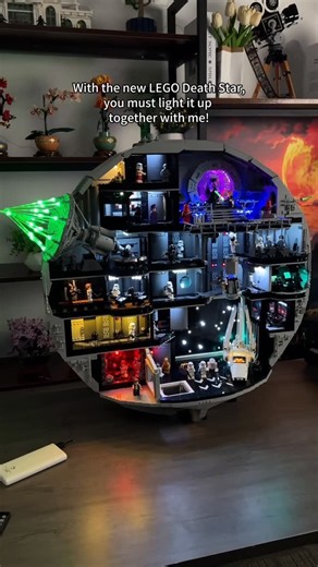 brickblingtoy.com on Instagram: "The lighting effects of this LEGO Death Star are absolutely stunning! #lego #deathstar #legostarwars #starwars #fyp #legoset #legolightkit #brickbling"