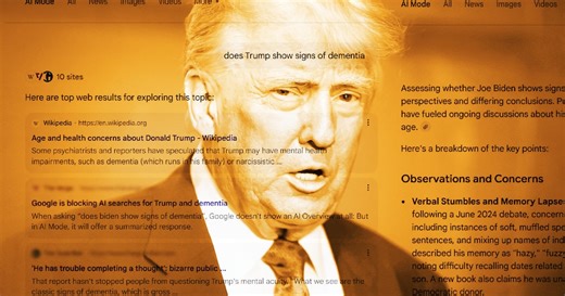 Google Accused of Blocking Searches About Trump, 79, and Dementia