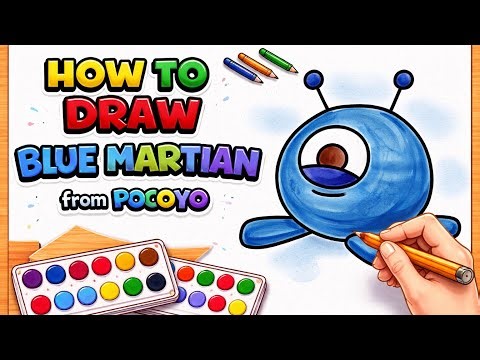 How to Draw Blue Martian from Pocoyo | Easy Drawing for Kids