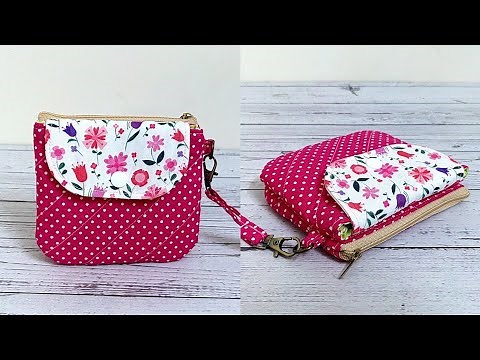 How to make purse | DIY sewing coin purse and card holder from fabric ‪@misakisewing‬
