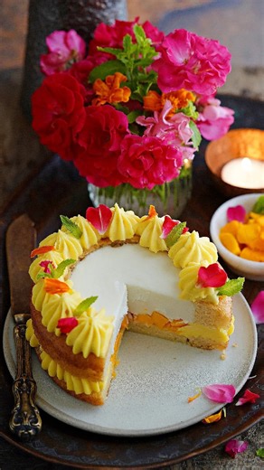 Eggless mango cream cavity cake that melts in every bite
