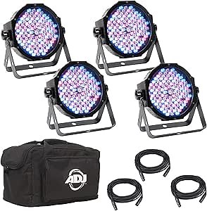 ADJ Products, Mega Flat Pak Plus, Convenient Lighting Package for Mobile Entertainers (MEG 555)