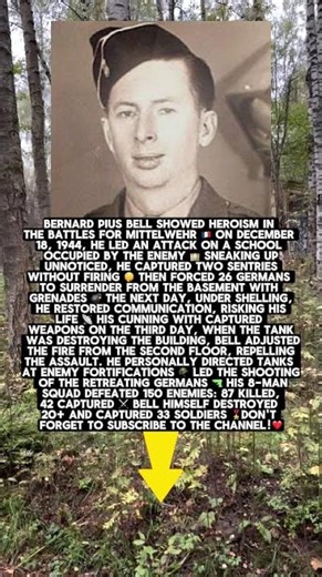 The Hero Bernard Pius Bell And His 8-Man Squad Defeated 150 Enemies #ww2 #shorts #usarmy