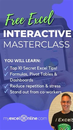 We have a Free Excel Masterclass training this week that will SAVE...