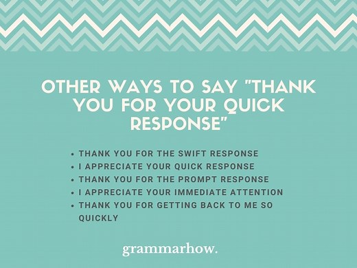 11 Other Ways to Say "Thank You for Your Quick Response"