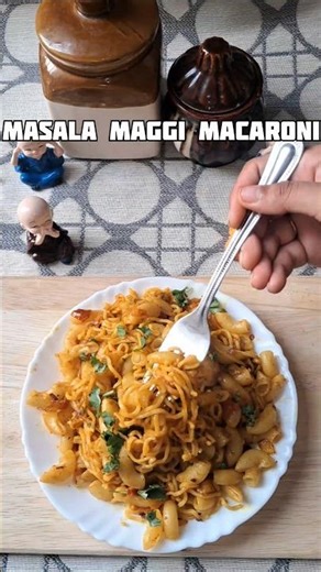 Masala Maggi Macaroni #ytshorts #recipe #food #trending #cooking #viral #maggi #masala