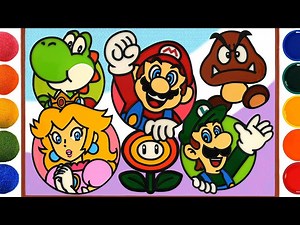 Super Mario Bros Movie Coloring | Luigi, Peach Princess, Toad, Yoshi Jelly Painting - Videos For Kids