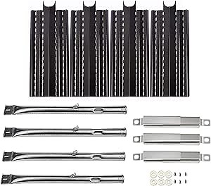 PN4481(4-Pack) 14841(4-Pack) 14.75 inches Heat Plates and Grill Burner Crossover Tube Replacement for Kenmore 415.23666310, 415.23667310, 640-05057299-9,640-05057300-5 Charbroil 463322613