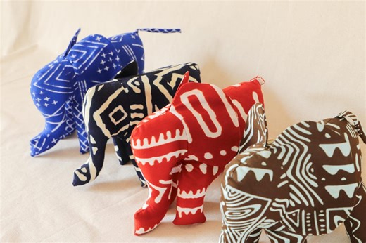 Cute Plush Elephant Made From African Cotton Fabric - Cuddly Toy, Handmade & Soft | Gift for Children and Africa Enthusiasts - Etsy Canada