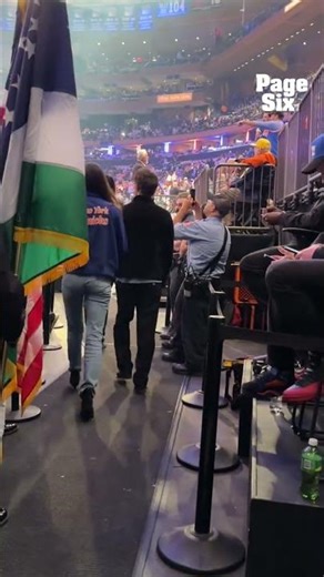 Paul Wesley & fiancée Natalie Kuckenburg have arrived to Knicks vs Hawks Game 5 at MSG 🏀💙🧡 #shorts