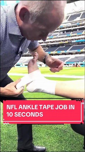 How fast could you tape an ankle in the NFL? 👀 #nfl #athletictrainer #sportsmedicine #football #ankletape